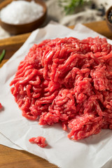 Raw Organic Red Ground Minced Beef