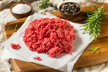 Raw Organic Red Ground Minced Beef
