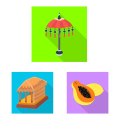 Vector illustration of travel and tourism symbol. Collection of travel and island vector icon for stock.