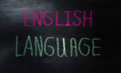 handwriting english language on blackboard