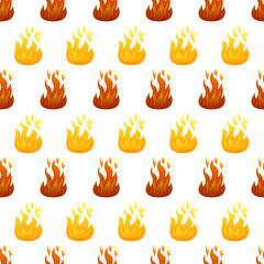 Seamless pattern with fire flame