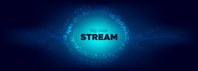 Particles Stream. Light Information Technology. 