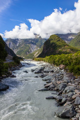 river of melted glacial water, West coast of New Zealand