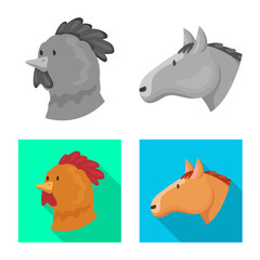 Vector design of agriculture and breeding logo. Collection of agriculture and organic stock vector illustration.