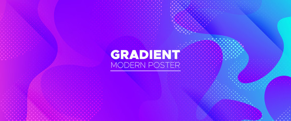 Violet Abstract Shapes. Gradient Background. 