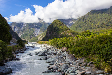 river of melted glacial water, West coast of New Zealand