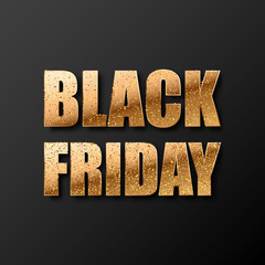  Golden text on a black background. Black Friday