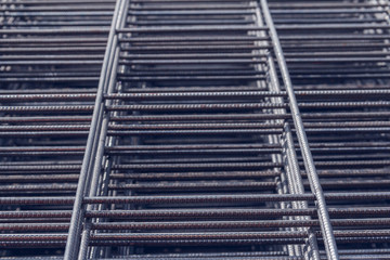 Fototapeta premium Details from metal rods for reinforced concrete construction