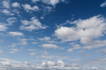 Natural background .. Blue sky with small clouds.