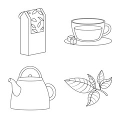 Vector design of food and natural icon. Collection of food and black stock vector illustration.