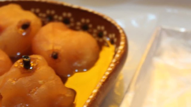 The sweet of tejocote is a typical Mexican food that is prepared in time of day of the dead and before the celebration