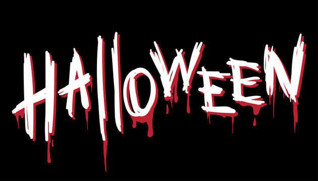 Halloween bloody lettering on a black background
