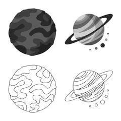 Vector design of astronomy and technology symbol. Set of astronomy and sky stock vector illustration.