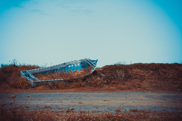 Old boat at the beach