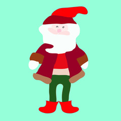 Santa illustration. Santa Claus. Modern Christmas. copyspace