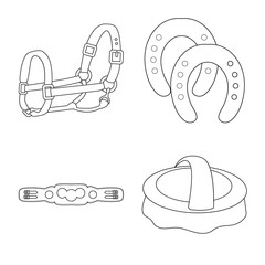 Vector design of horseback and equestrian sign. Set of horseback and horse stock vector illustration.