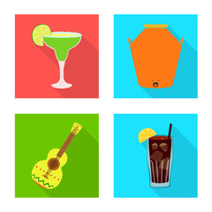 Vector illustration of party and celebration logo. Collection of party and Latin vector icon for stock.