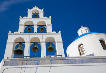 Santorini -  The bels od orthodox church of Panagia in Oia (Ia).
