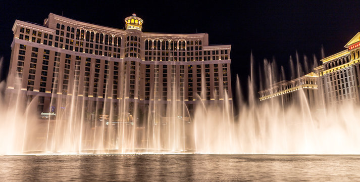 LAS VEGAS, NEVADA - MAY 29: Bellagio hotel on May 29, 2015 in Las Vegas, Nevada,USA. Bellagio is a luxurious hotel famous with its fountains