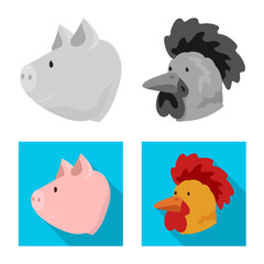 Vector design of agriculture and breeding logo. Collection of agriculture and organic vector icon for stock.