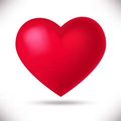 Red heart icon design element. Love symbol isolated on white background. Perfect for website, badge, poster, cover, booklet, print, flyer, blank, card, ad, sign.Raster illustration.Clipart