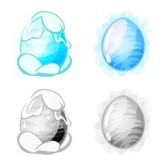 Vector design of animal and prehistoric icon. Set of animal and cute stock symbol for web.