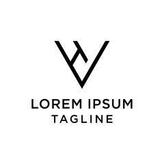 initial letter logo VH, HV logo template