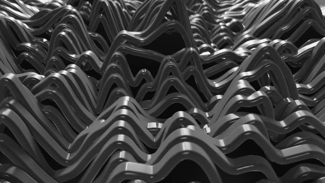 Abstract Undulating Bands. 4K CGI animation.