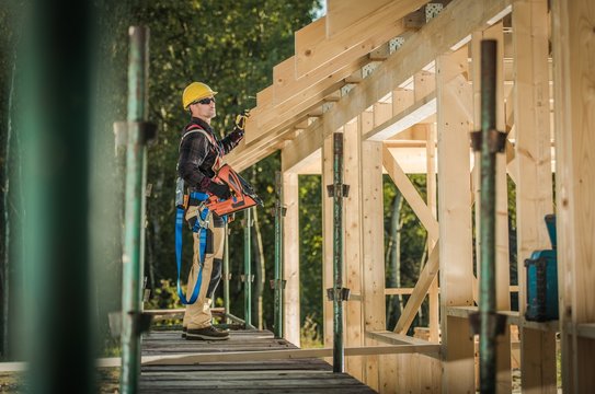 Contractor With Nail Gun