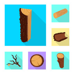 Vector design of material and nature logo. Set of material and raw stock vector illustration.