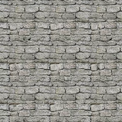 Fotobehang Stenen textuur muur Groot vierkant bakstenen muur naadloos patroon. Herhalende textuur shell rock.