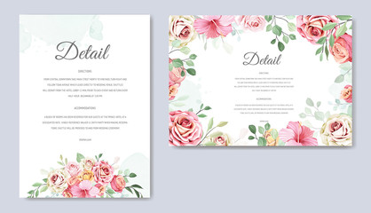 Fototapeta na wymiar wedding card with beautiful floral template