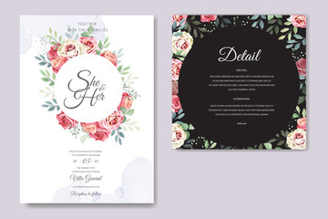 Naklejka na ściany i meble wedding card with beautiful floral template