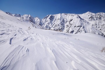 Back country skiing / snowboarding in Hakuba valley, Japan