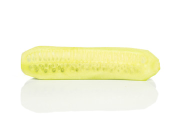 One piece of mini green cucumber isolated on white background
