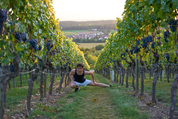 Exercise of jogger in nature