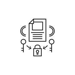 Document data locked icon. Element of confidential line icon