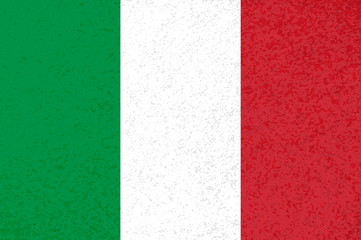 Vector Italian flag illustration with cool grunge texture.
