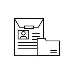 Document data user locked icon. Element of confidential line icon