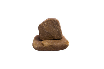 2 stacked sandstone on a separate white background