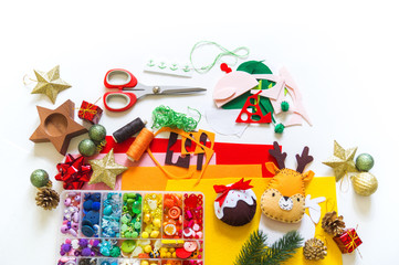 Craft soft toy decor for Christmas tree elf felt.