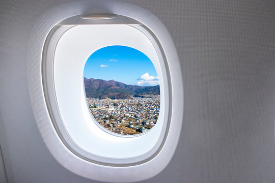 view from airplane window, Image saved clipping path.