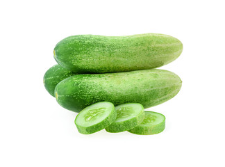 Fresh slice cucumber isolated on white background