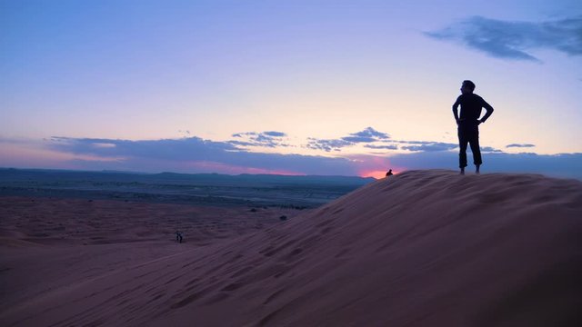 Landscape and dunes in the Merzouga Desert in Morocco