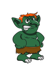 troll gefährlich cartoon wütend grimmig märchen wald fabeln sagen fantasy mehrfarbig