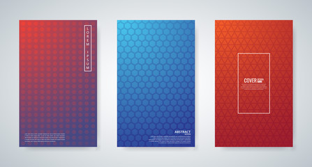 collection of minimal cover template with abstract shapes, vector illustration
