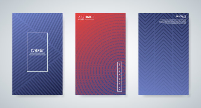 collection of minimal cover template with abstract shapes, vector illustration