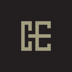 initial Letter CE With Linked Box Logo - vector