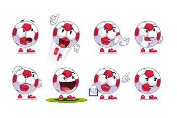 Cartoon soccer ball emoticons set. Football fan © iconicbestiary