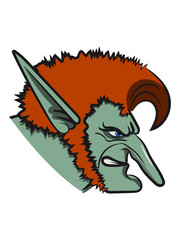 troll gefährlich cartoon grimmig keule märchen wald fabeln sagen fantasy waldwesen mehrfarbig